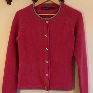 Pink Irish wool cashmere cardigan